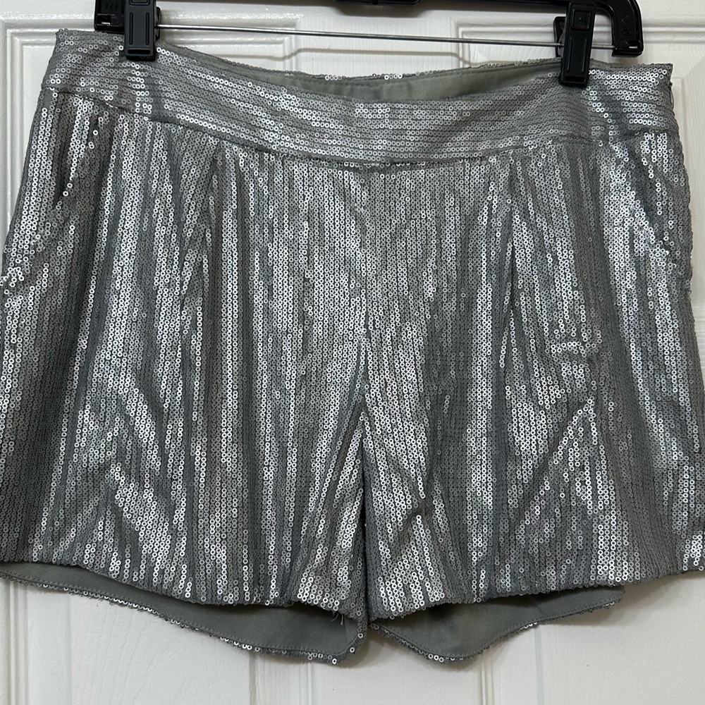 Charlotte Russe Taylor Swift Glitter Style Silver Gray Hot Pants Shorts Size 8